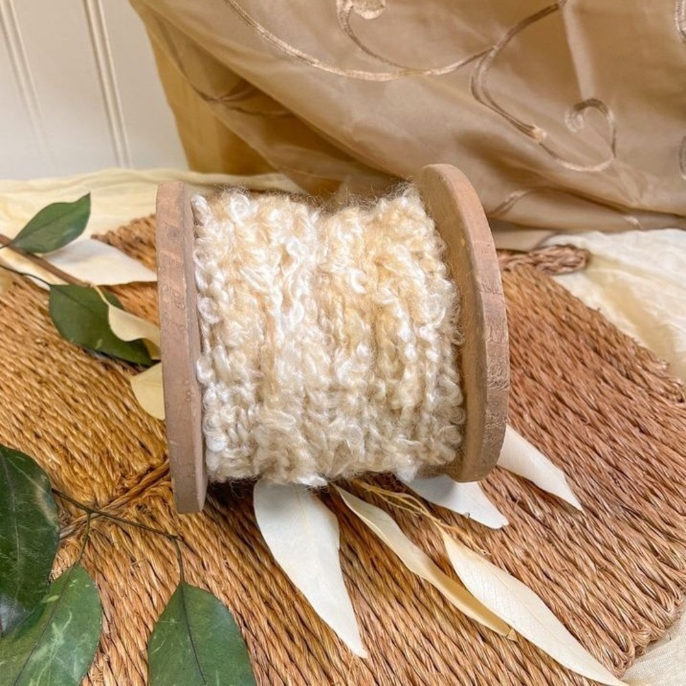 Wood Spool with Yarn